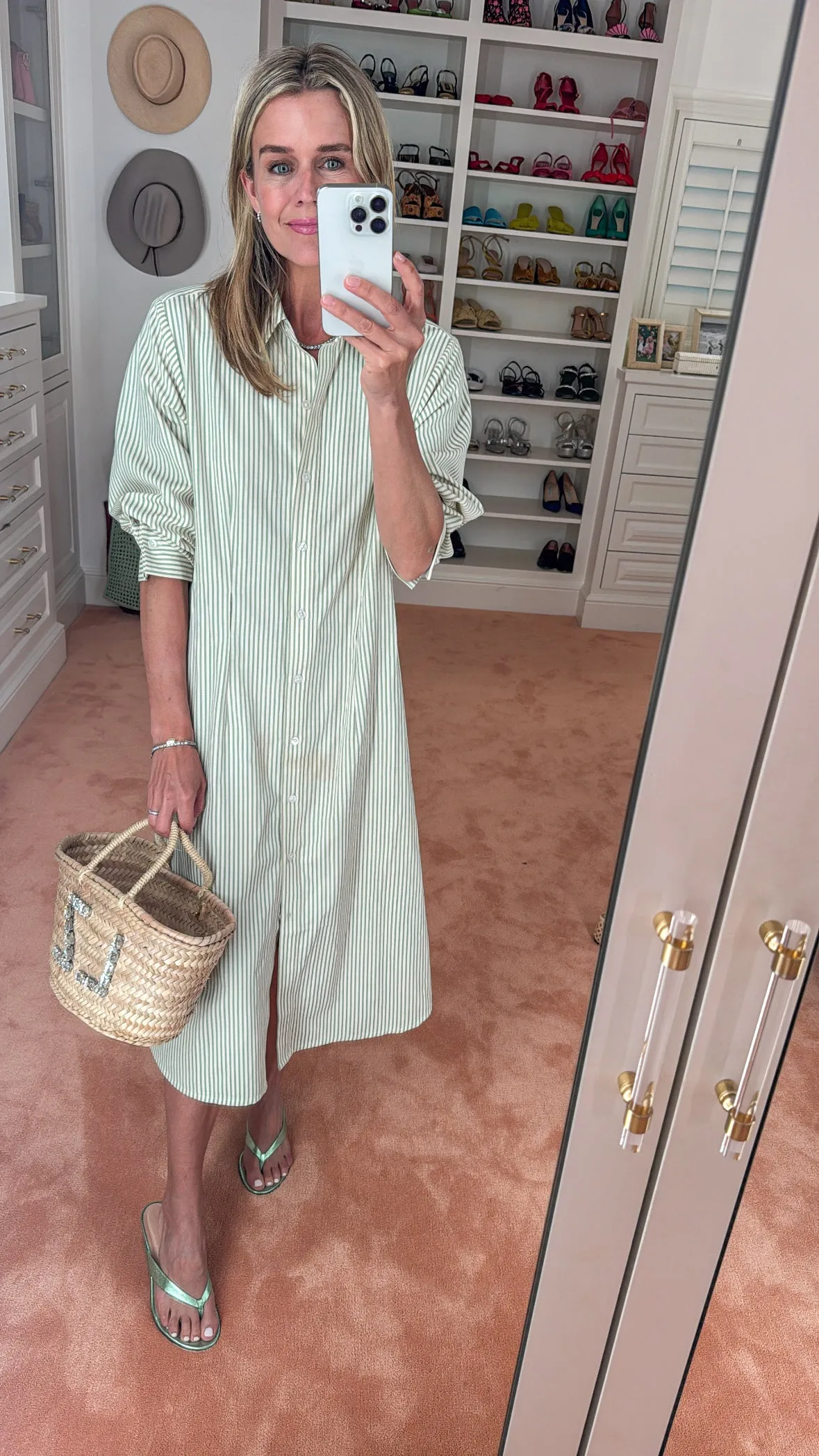 Calm Grace MASON'S DAUGHTER | Miller Dress, Seafoam and Ivory Striped