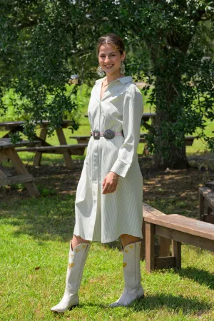 Party fashion MASON'S DAUGHTER | Miller Dress, Seafoam and Ivory Striped MASON'S DAUGHTER | Miller Dress, Seafoam and Ivory Striped Feminine fit-and-flare silhouette All-Occasion Look