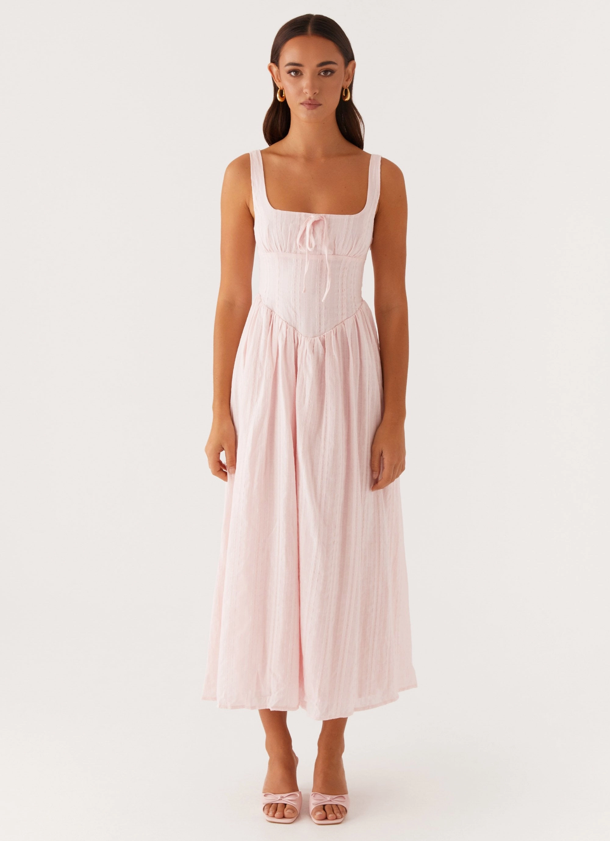Eco-friendly Dance-Party Pascuelle Midi Dress - Pink