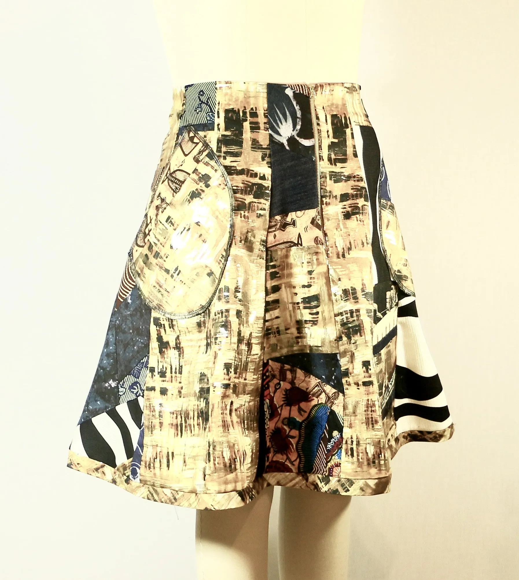 Patchwork African Print Skirt Plus Size