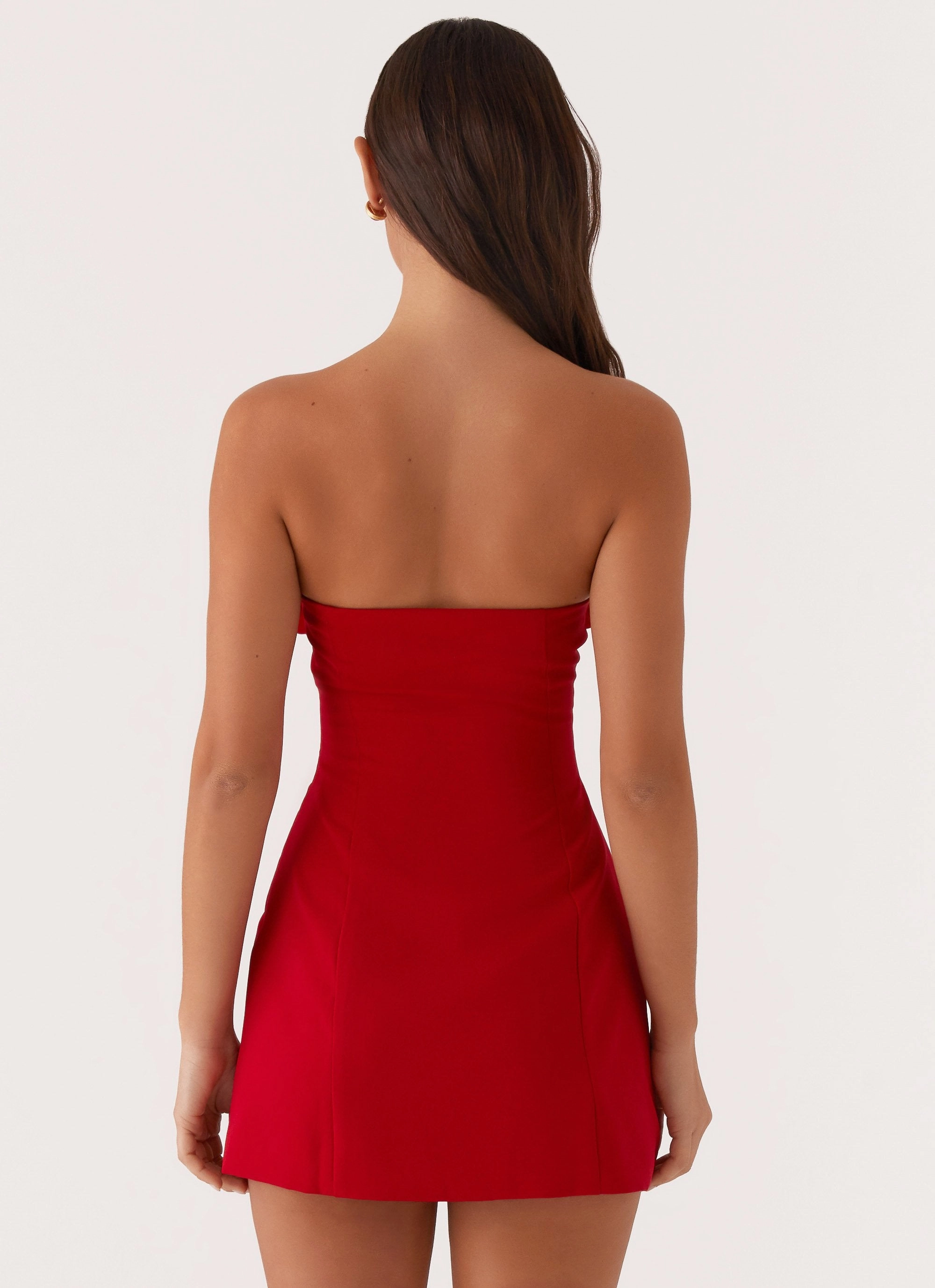 Patsie Strapless Mini Dress - Red Subtle Fit Effortless Vibe