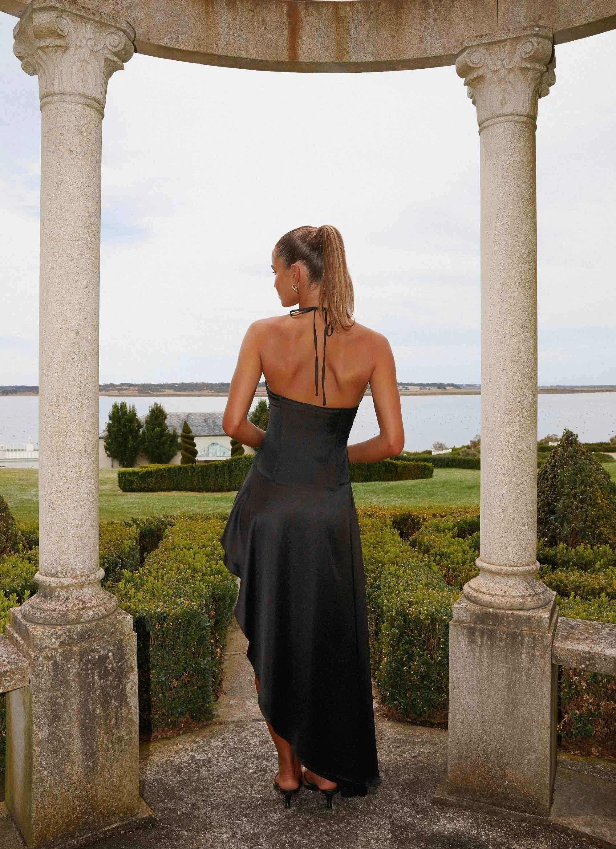 Always Midi Dress - Black High-waisted evening piece