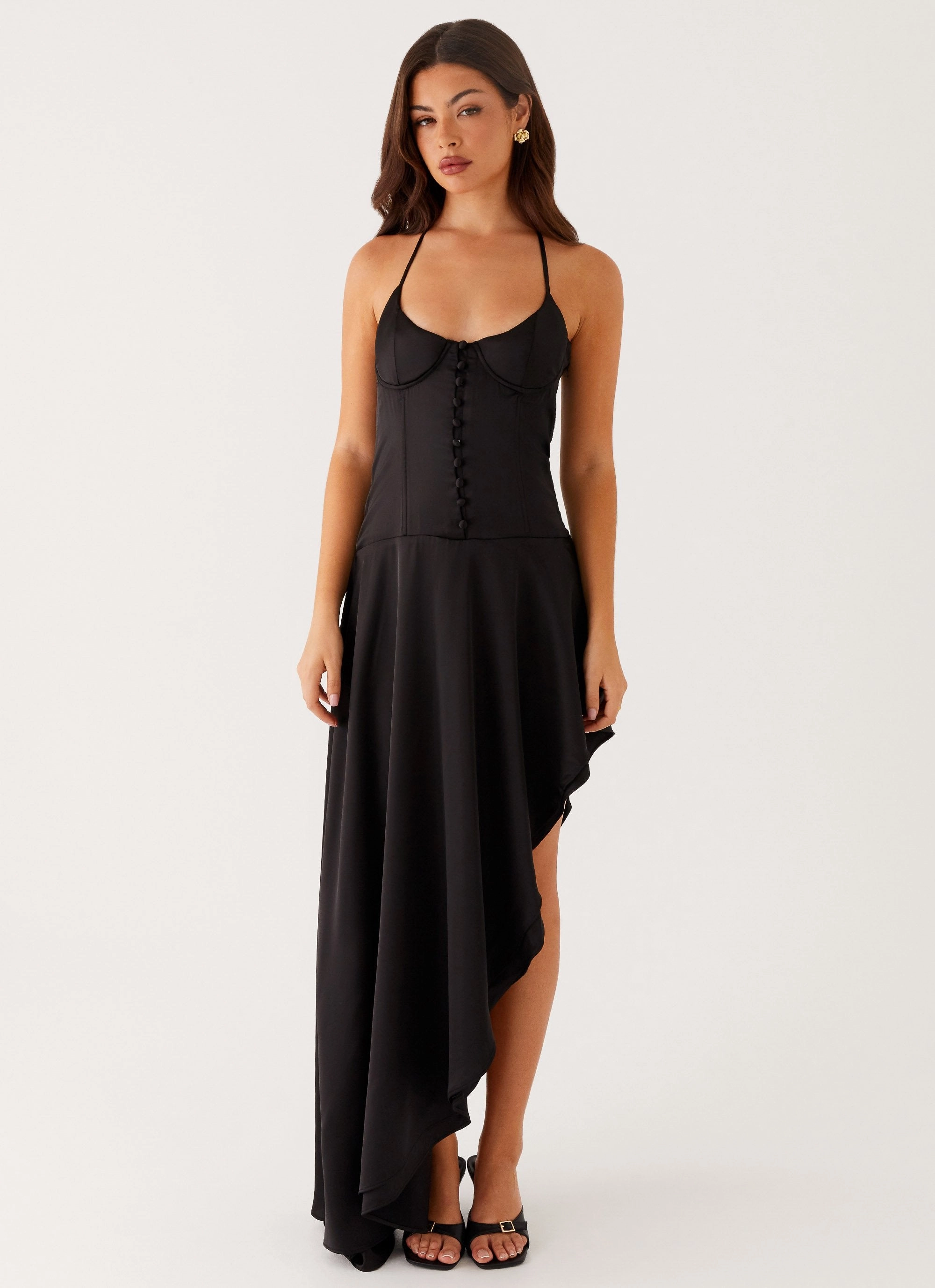 Tiered Skirt Always Midi Dress - Black