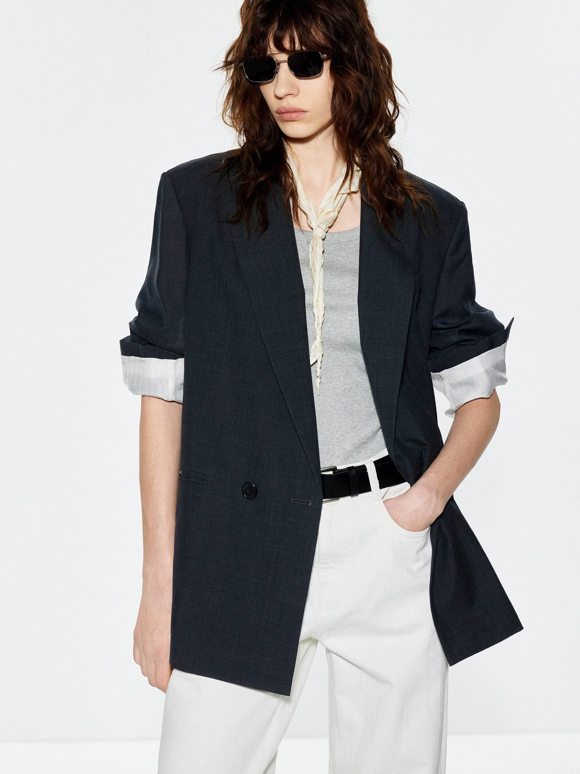Peak Lapel Structured Blazer