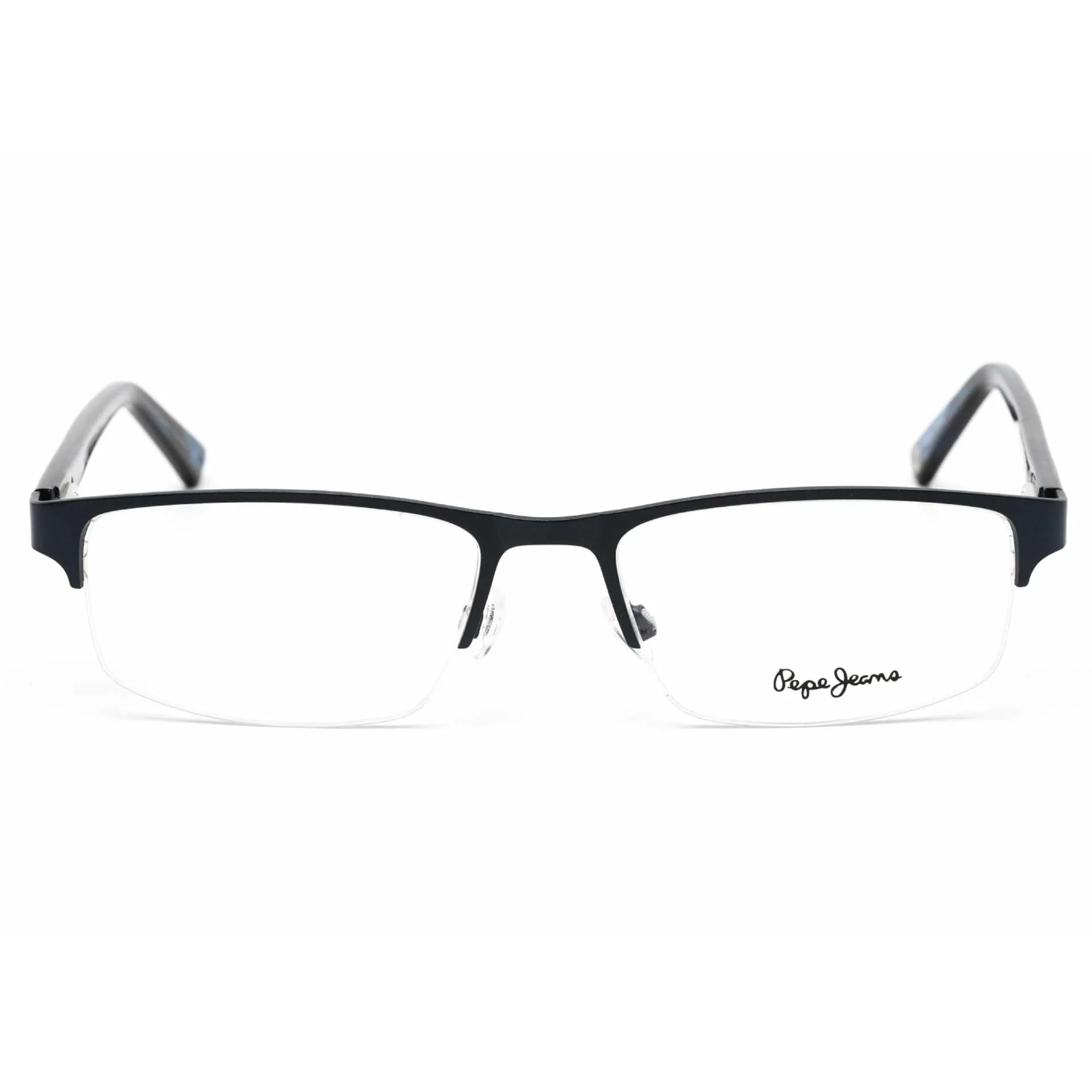 Pepe Jeans Men's Eyeglasses - Blue Rectangular Semi-Rimless Metal Frame | PJ1335 C3