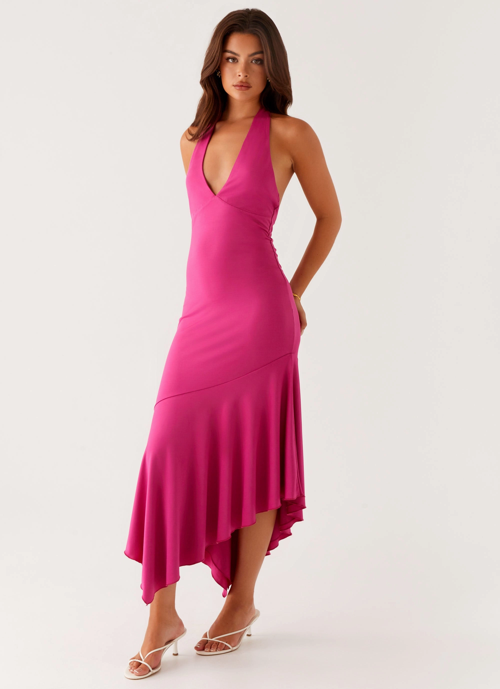 Perdita Midi Dress - Fuchsia Evening-Wear Light and breezy summer dress