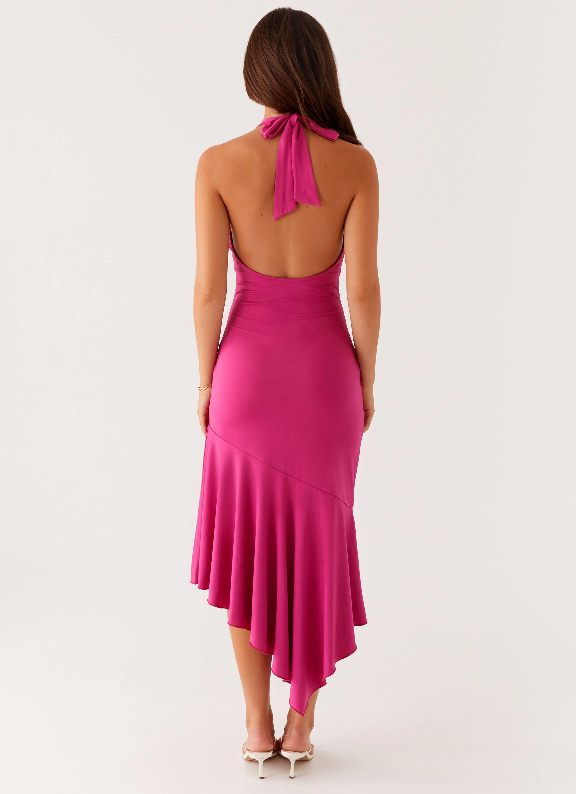 Perdita Midi Dress - Fuchsia Quick Glam Basic Cool