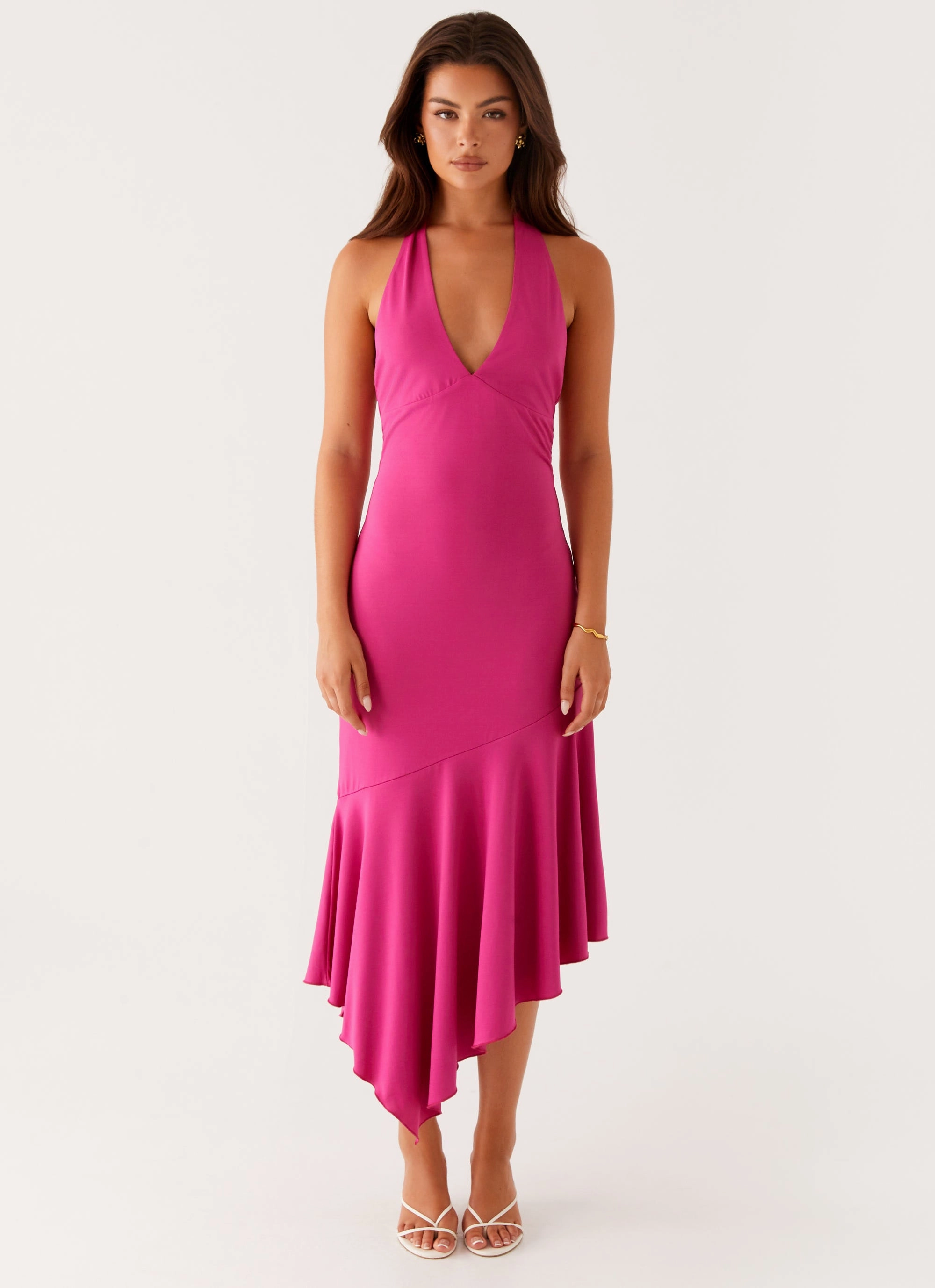 Perdita Midi Dress - Fuchsia Winter Classic