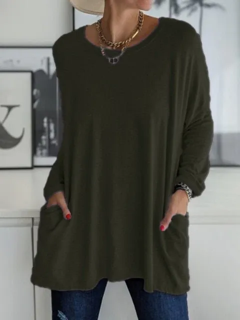 Perfect Pocket Oversized Tunic Plus Size Top
