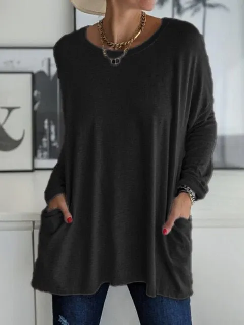 Perfect Pocket Oversized Tunic Plus Size Top