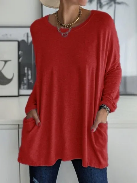 Perfect Pocket Oversized Tunic Plus Size Top