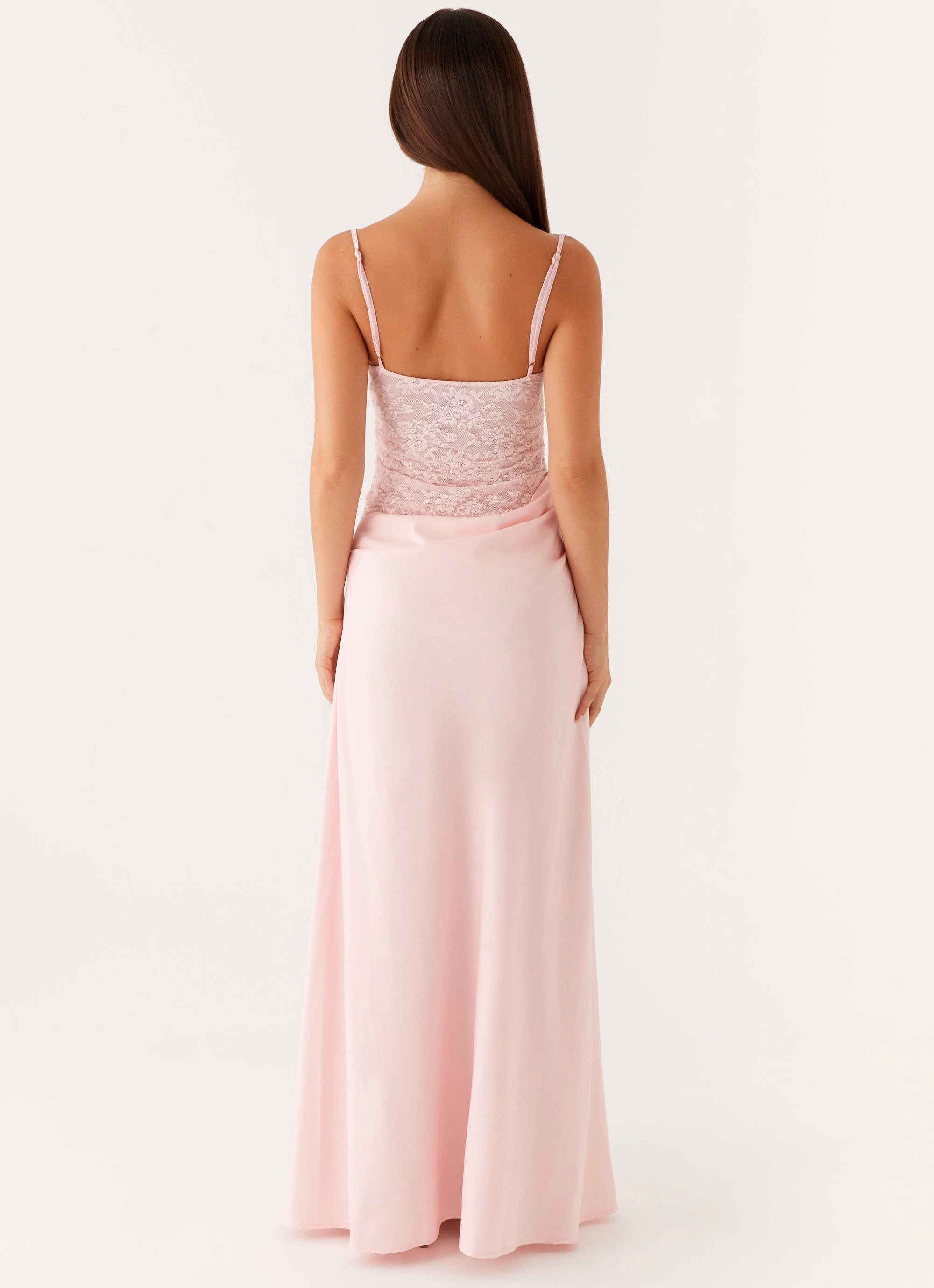 Romy Maxi Dress - Pink Flowing Lines Night Out