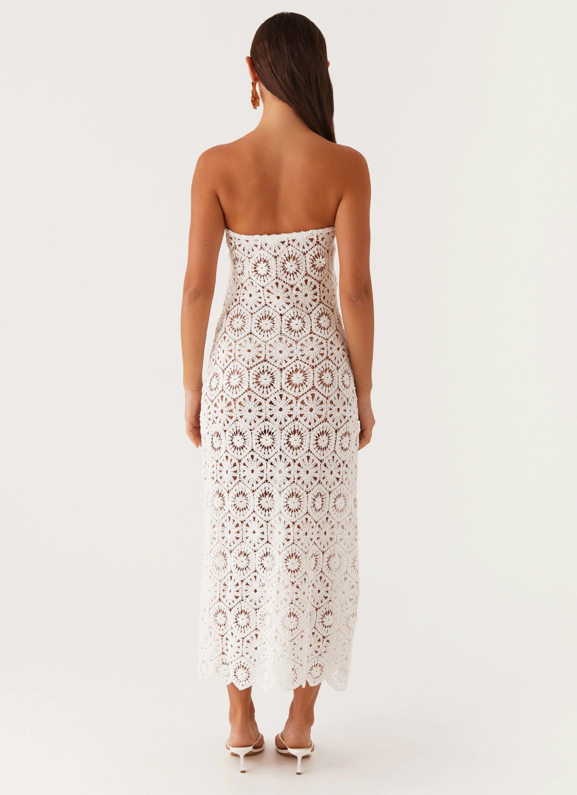 Luxe Wear Gentle Fit Kingsly Crochet Maxi Dress - White