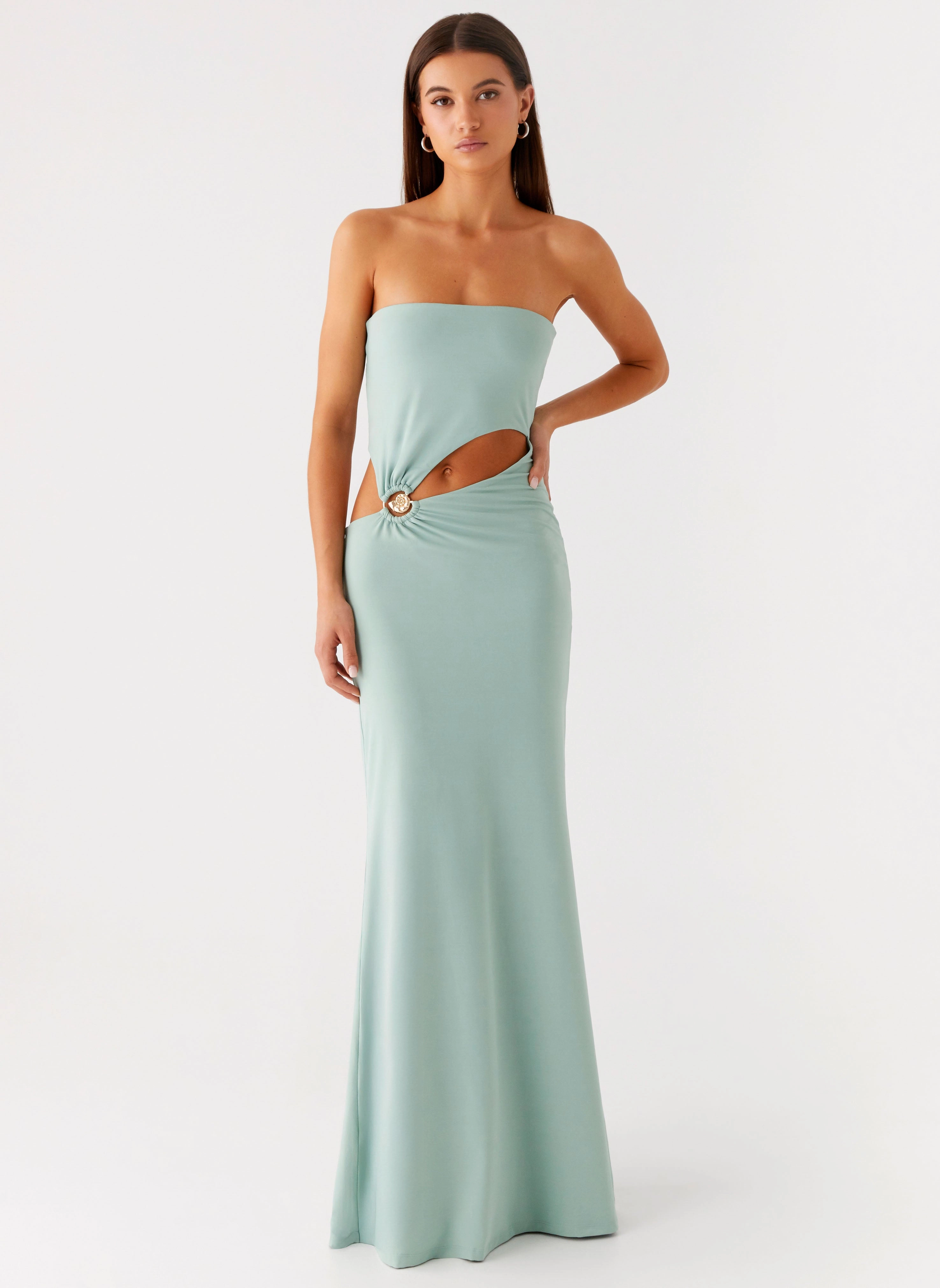 Clean Lines Fluid Cut Laurella Maxi Dress - Sage