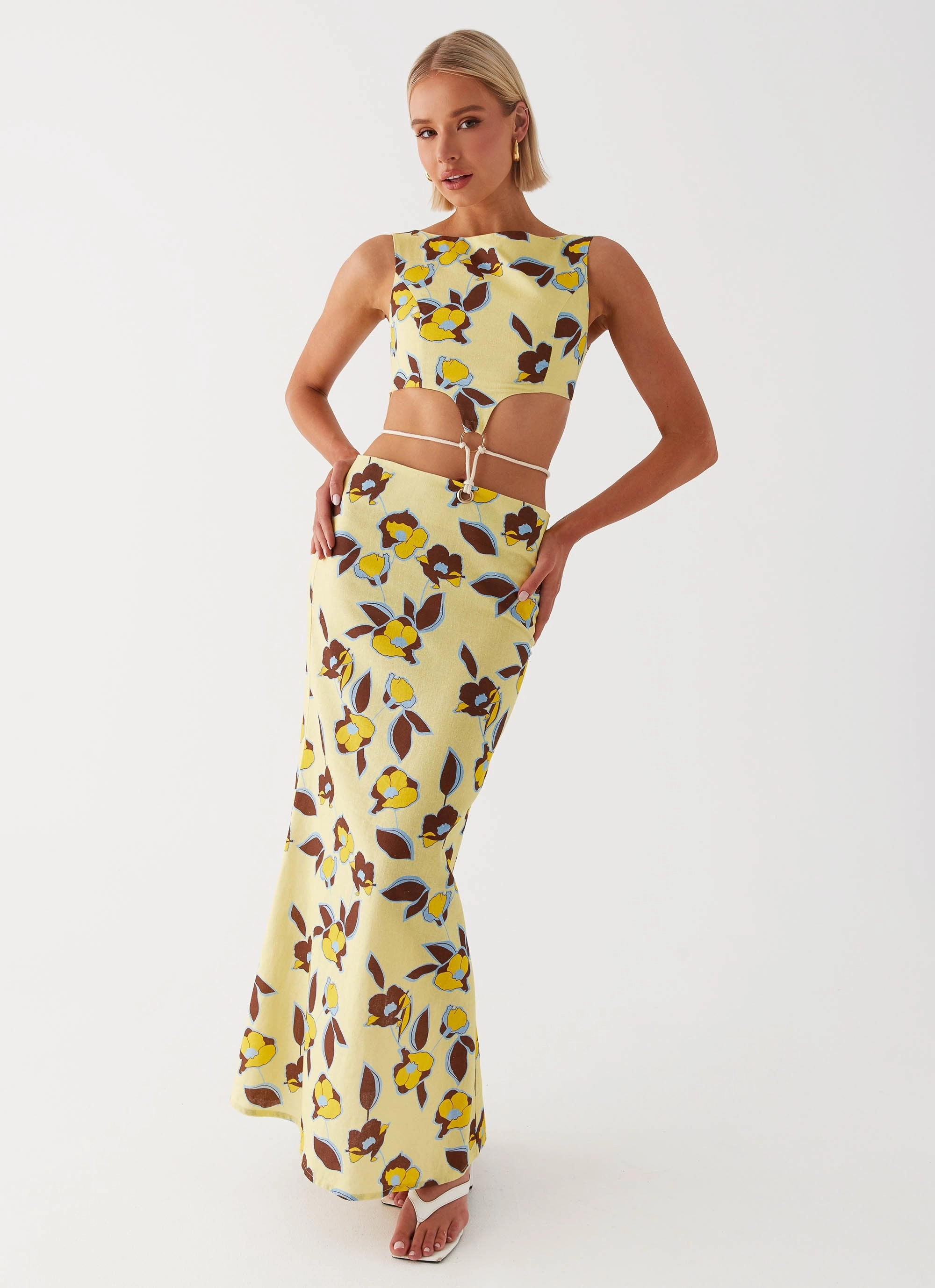 Taryn Cut Out Maxi Dress - Primrose Pocket-Detail