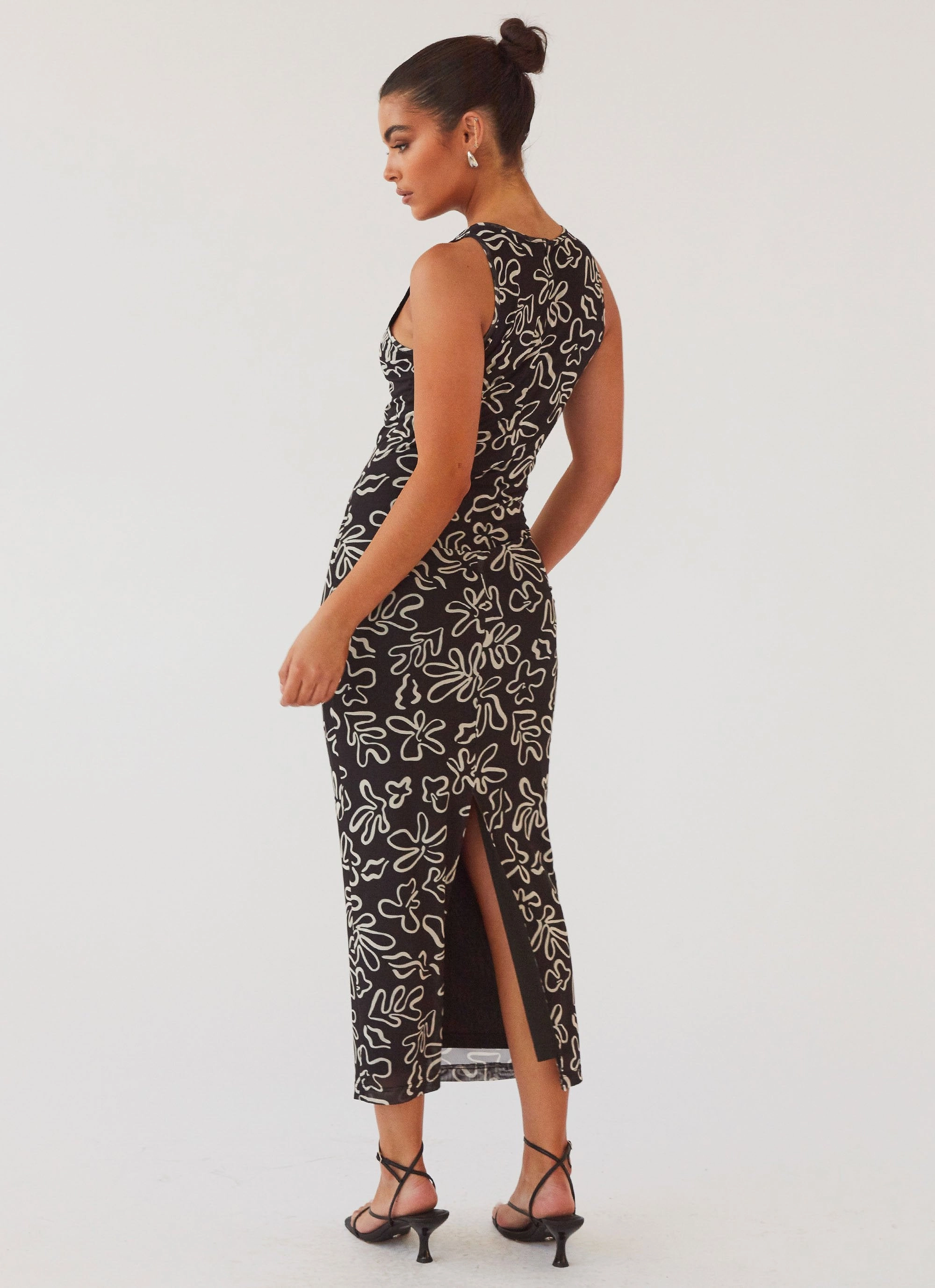 All Eyes On Me Maxi Dress - Petal Gloom Draped Fabric Minimal Tone