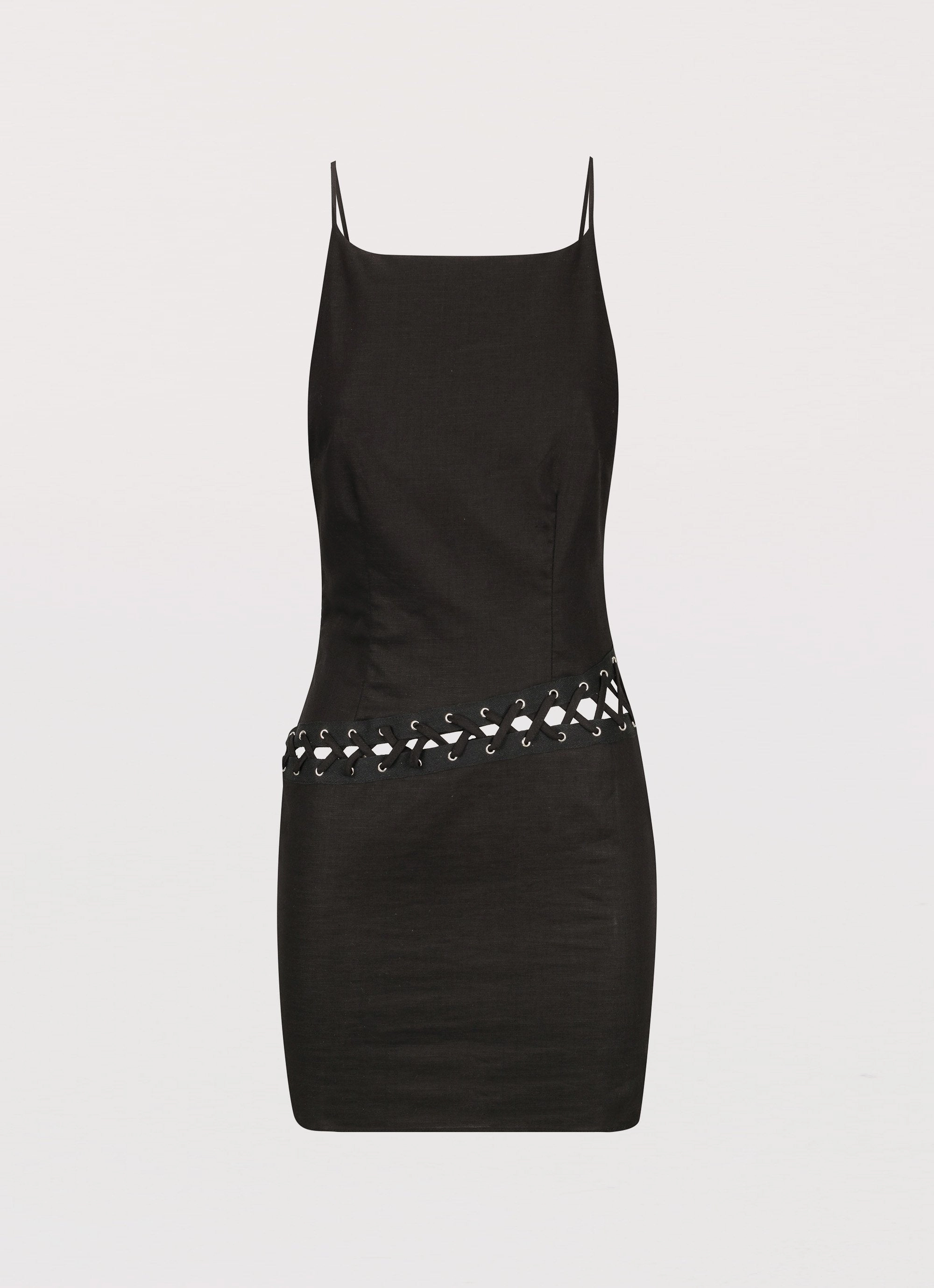 French Vibe Perfect Always Linen Mini Dress - Black