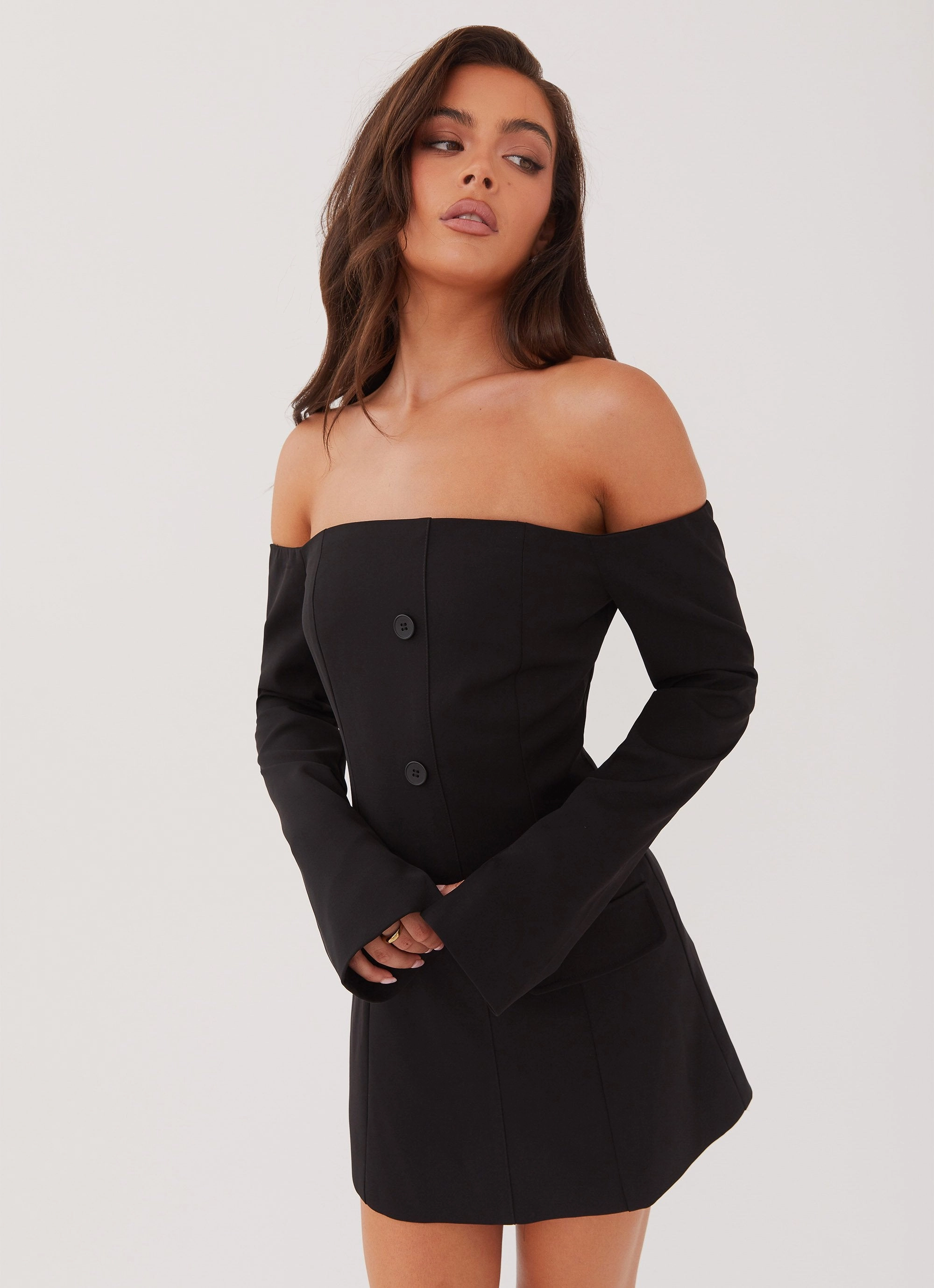 Blush Shade Japan Cool Dominique Blazer Mini Dress - Black