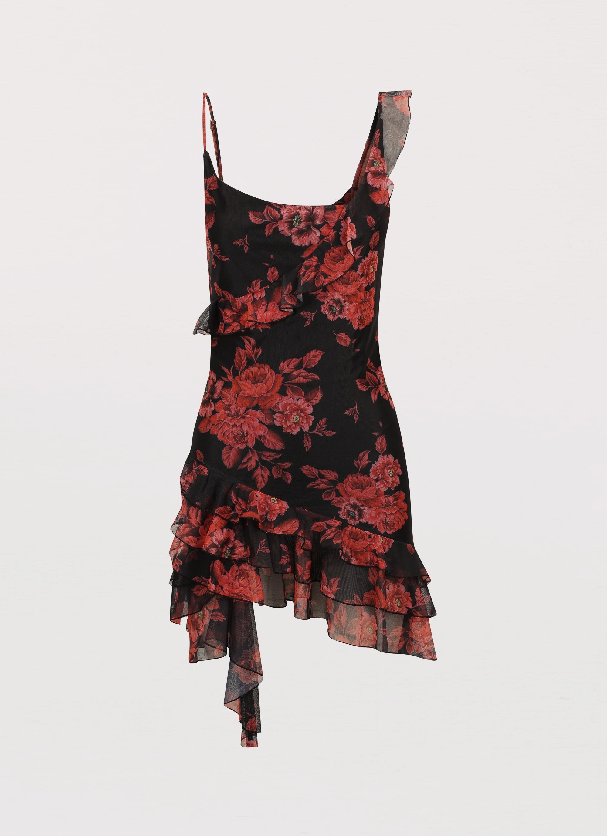 Soft Tones Tulle Flow Love You Mesh Mini Dress - Midnight Rosa