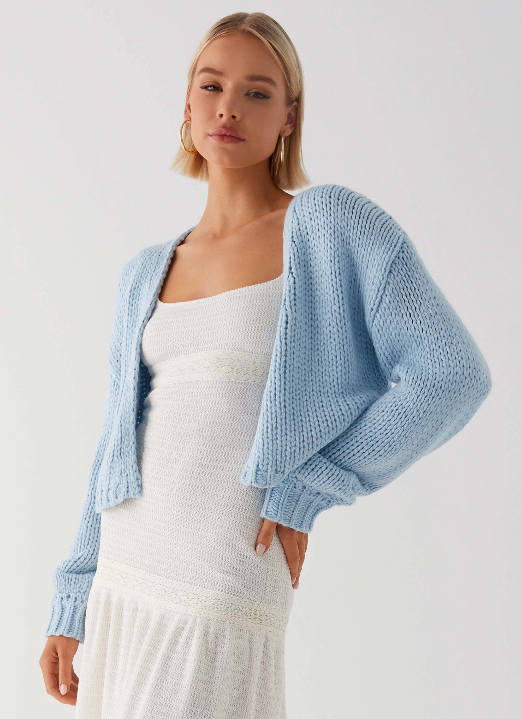 Jasleen Knit Cardigan - Blue Seam Sealed
