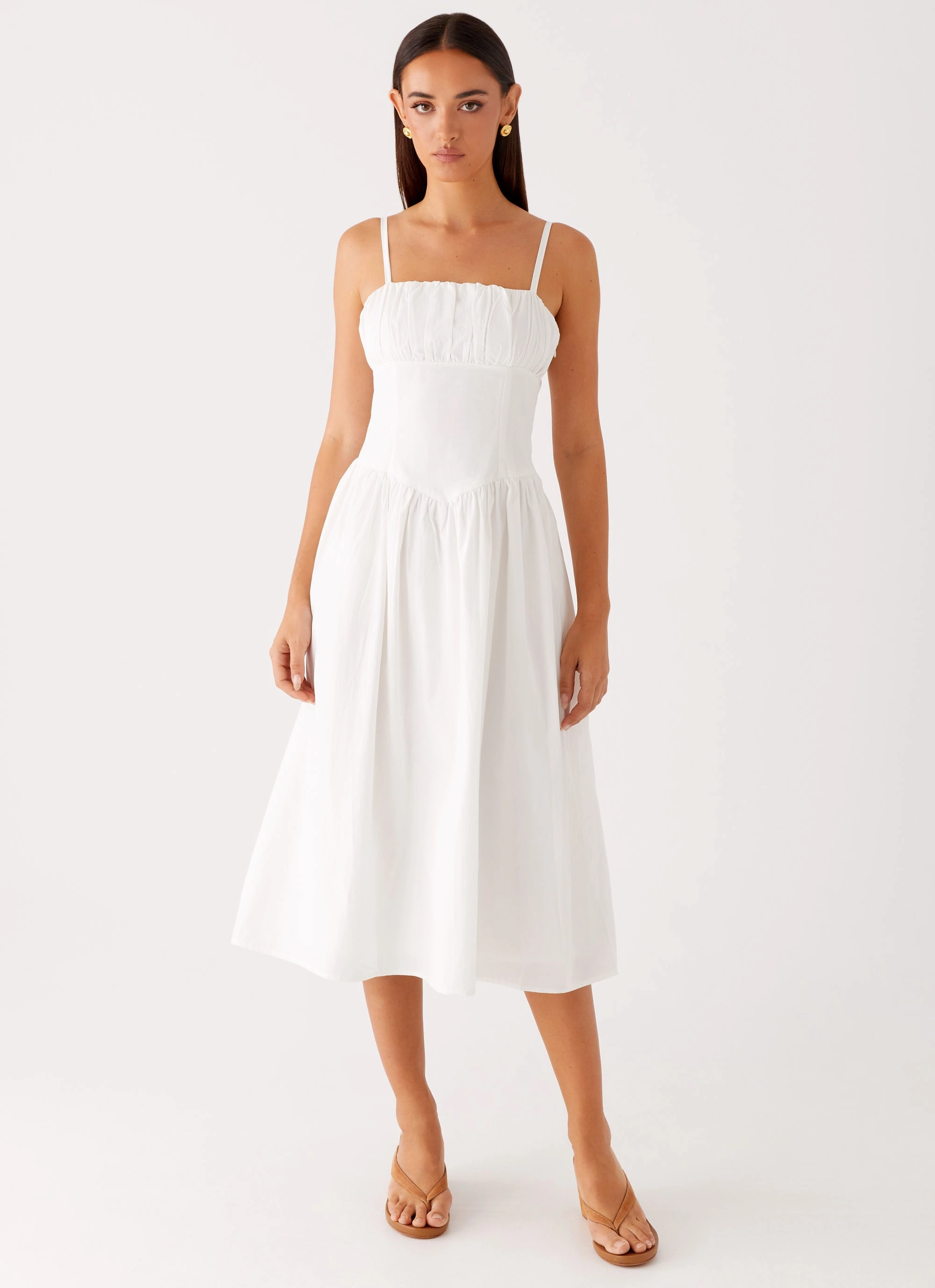 Phillipa Midi Dress - White Timeless Layering Vibrant Spirit