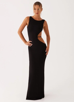 Photo Print Sutton Maxi Dress - Black Match Quick Flattering and Chic Sutton Maxi Dress - Black