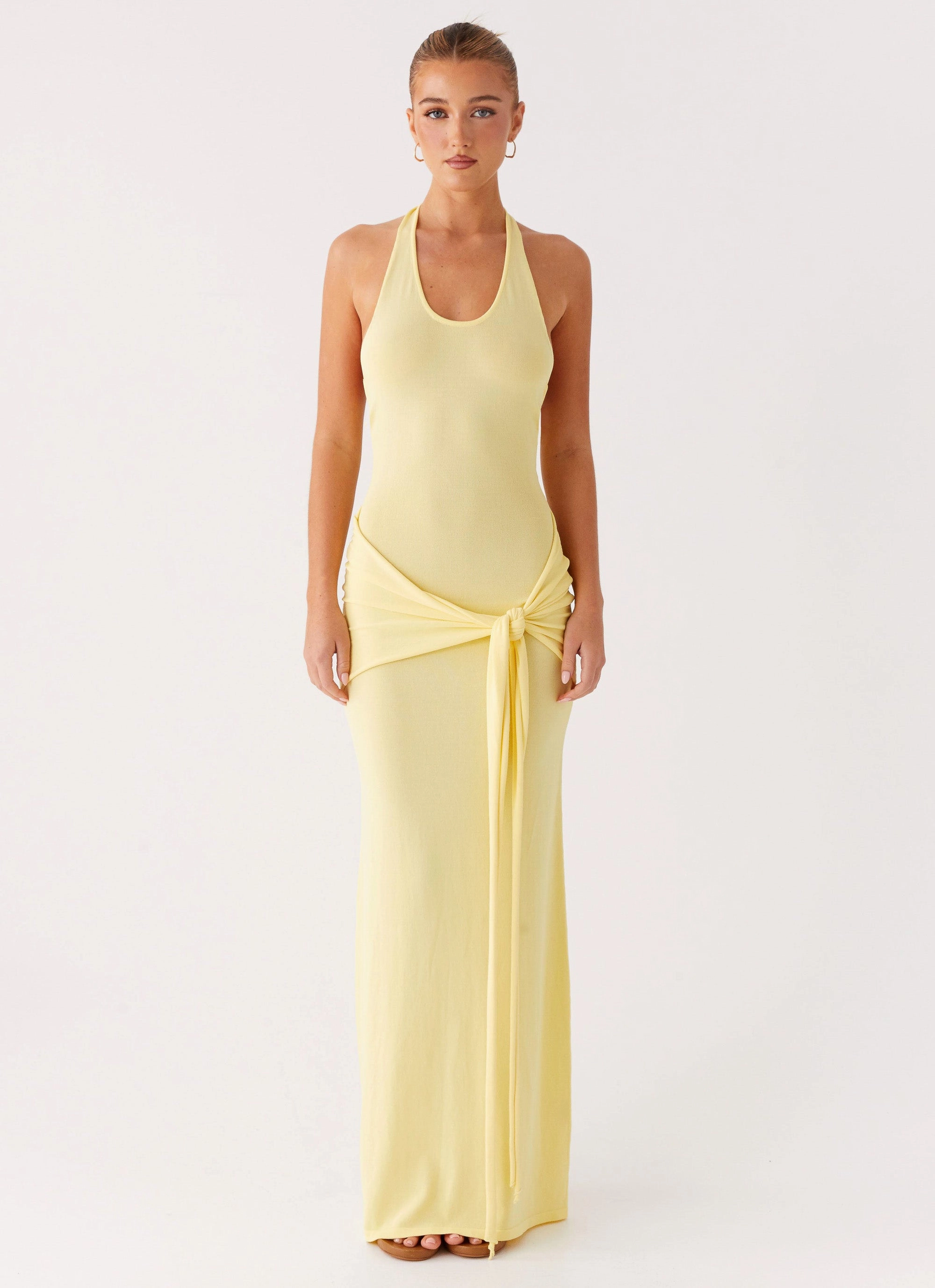 Pina Colada Knit Maxi Dress - Yellow Relaxed Design