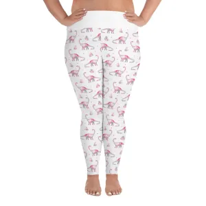 Pink Brontosaurus - Dinosaur Leggings Plus Size (Limited Edition)