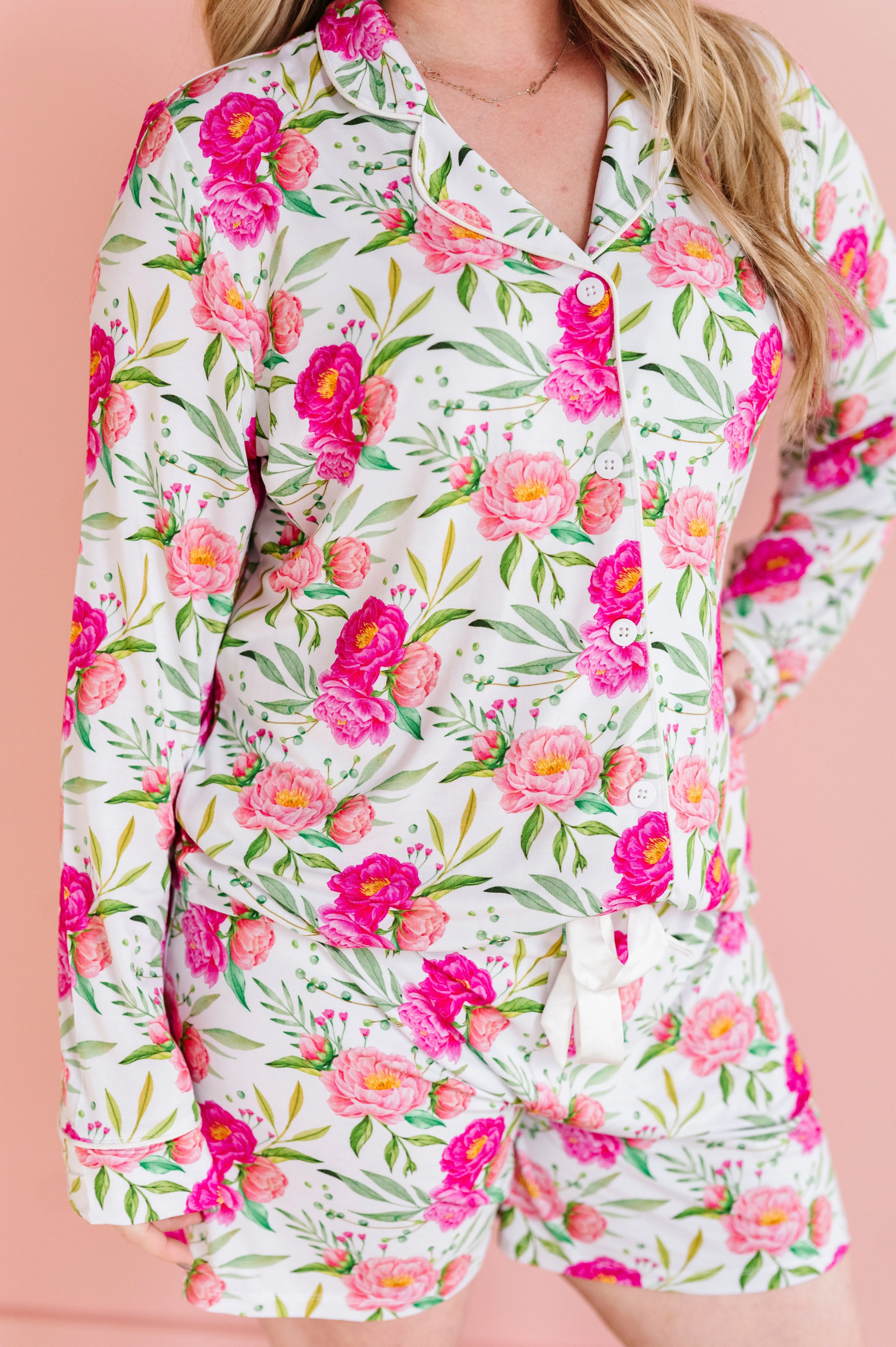 Pink Peony Women’s Short Pajamas