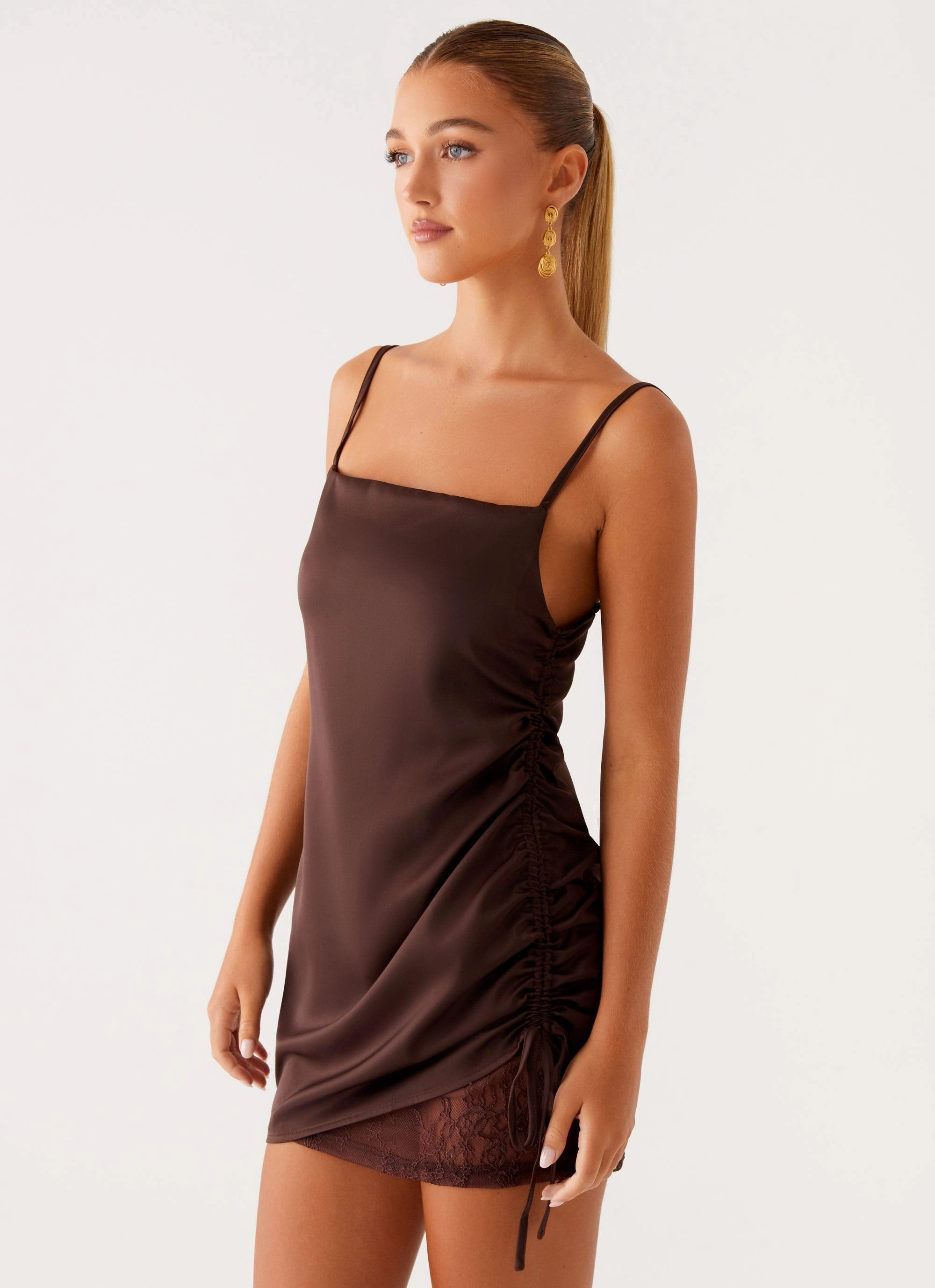 Minimal Comfort Piper Mini Dress - Chocolate