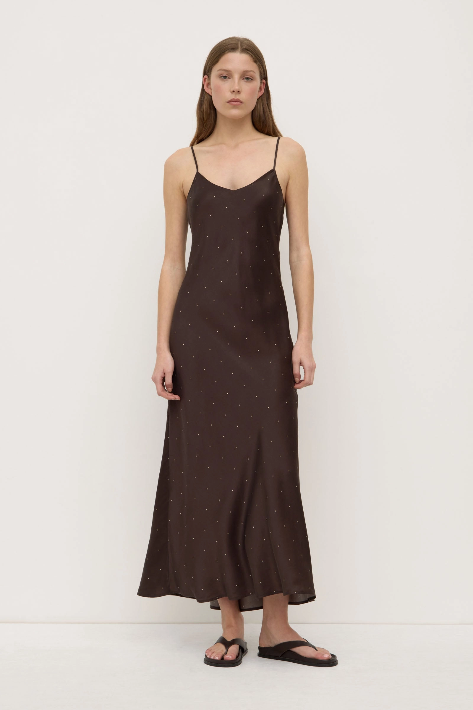 Pippa Dot Silk Slip Dress Comfy Layers