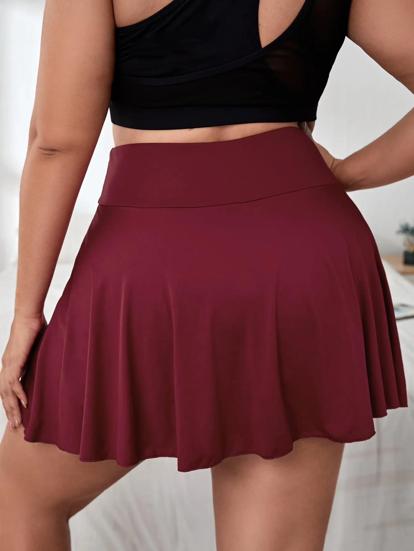 Plain Natural Plus Size Sports Shorts