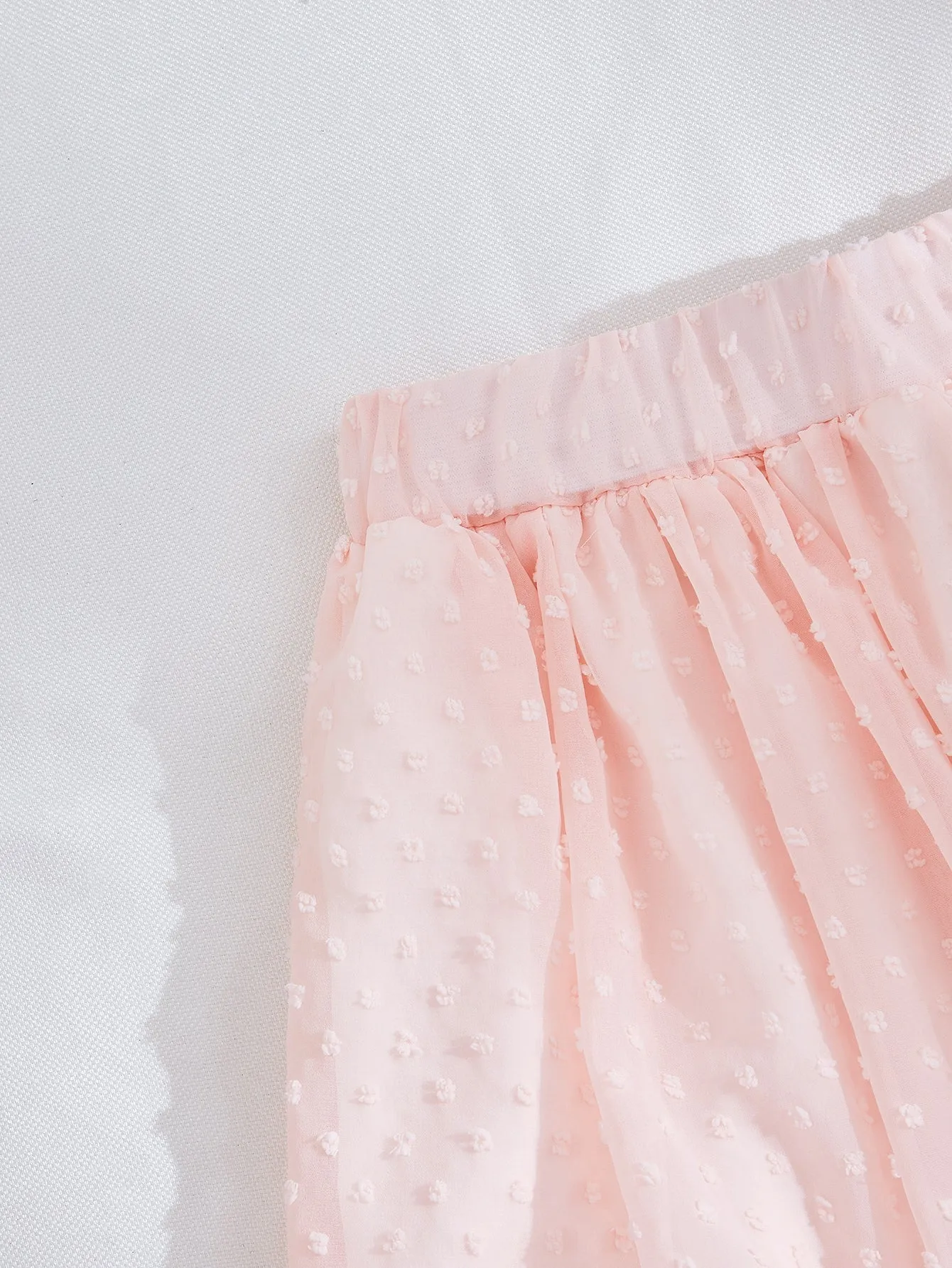 Plain Ruffle Hem Short Plus Size Skirt