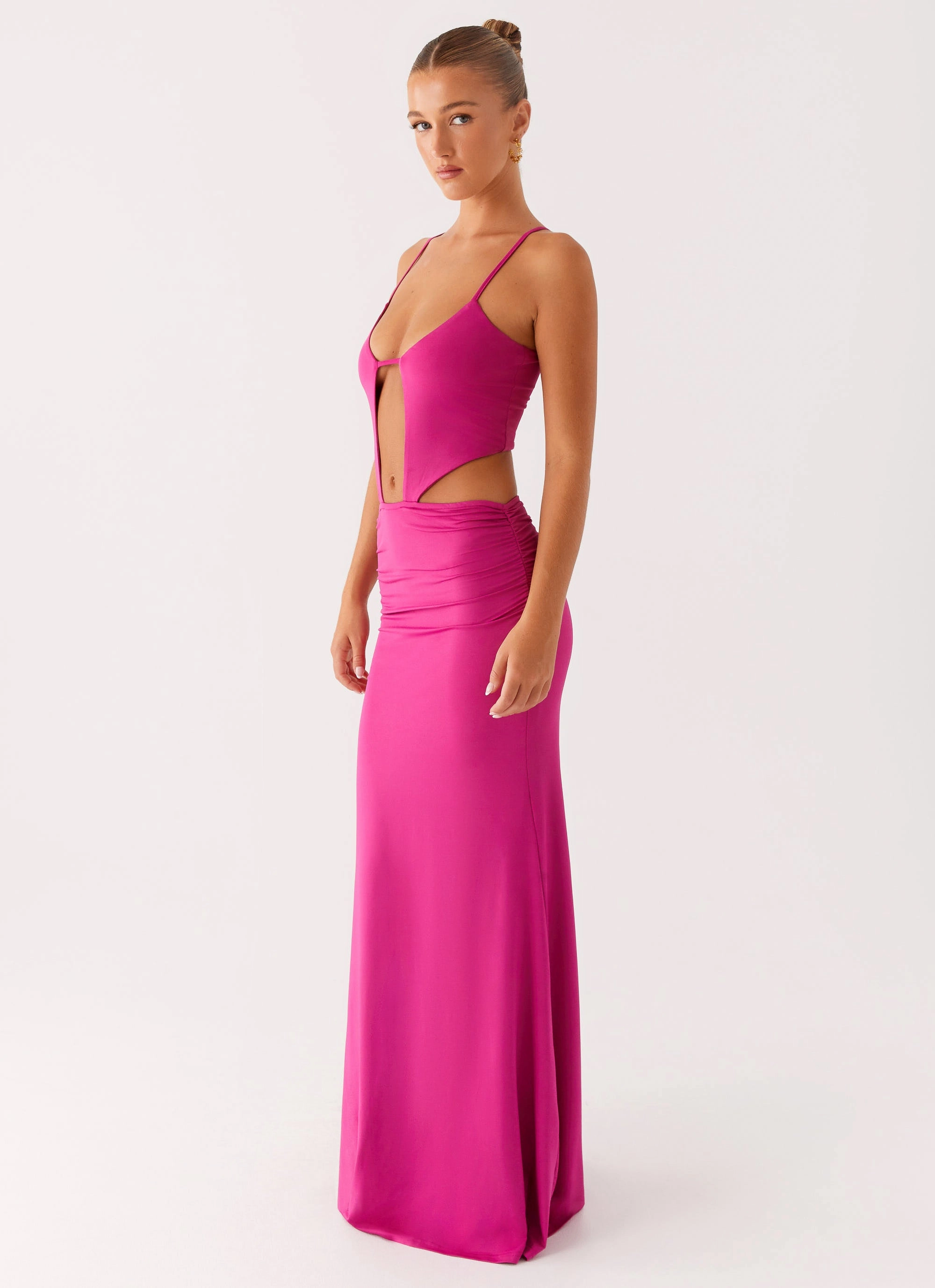 Headliner Maxi Dress - Fuchsia Mesh-Detail