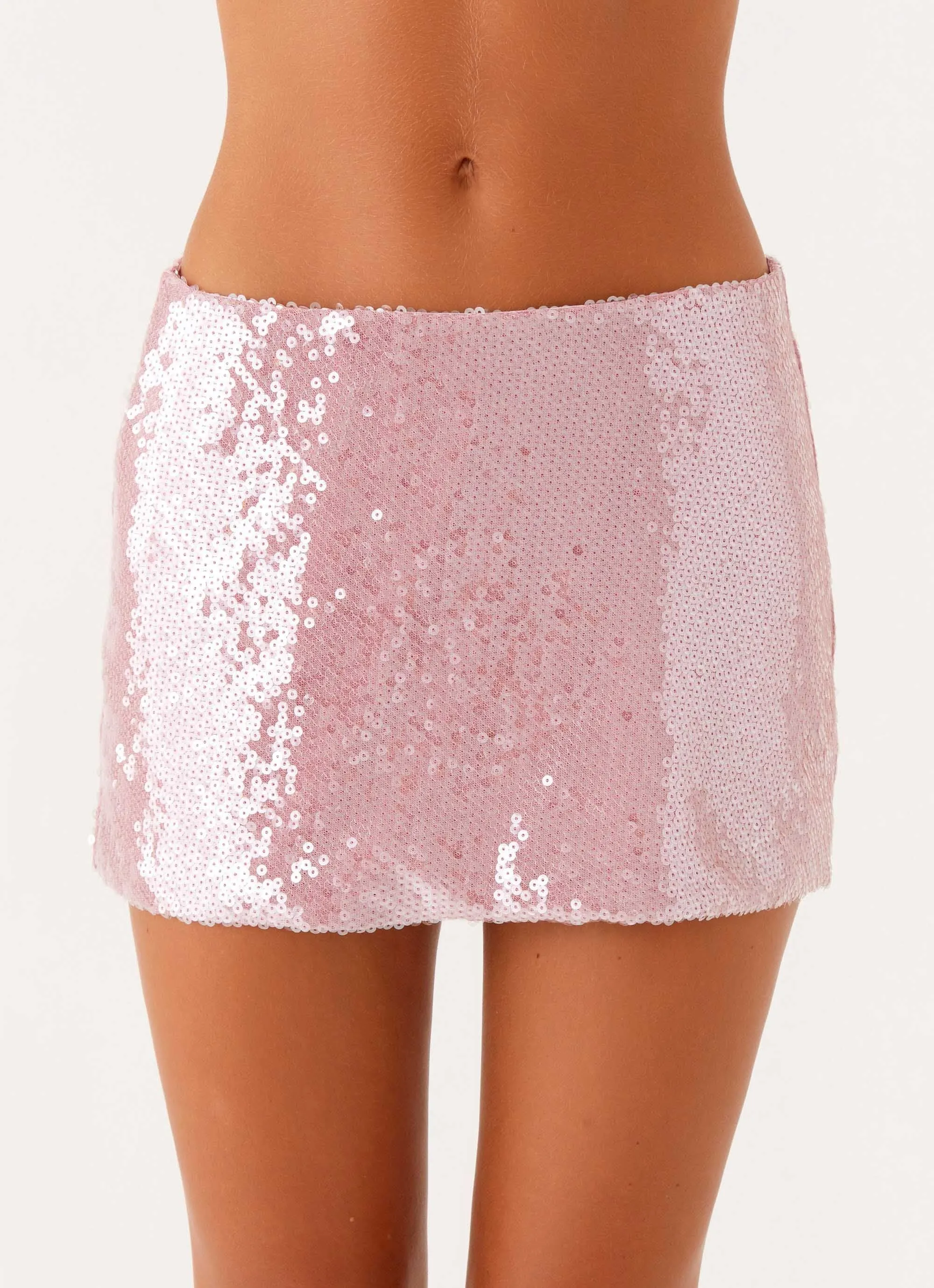 Made For You Low Rise Sequin Mini Skirt - Pink Earth Tones Feminine Charm