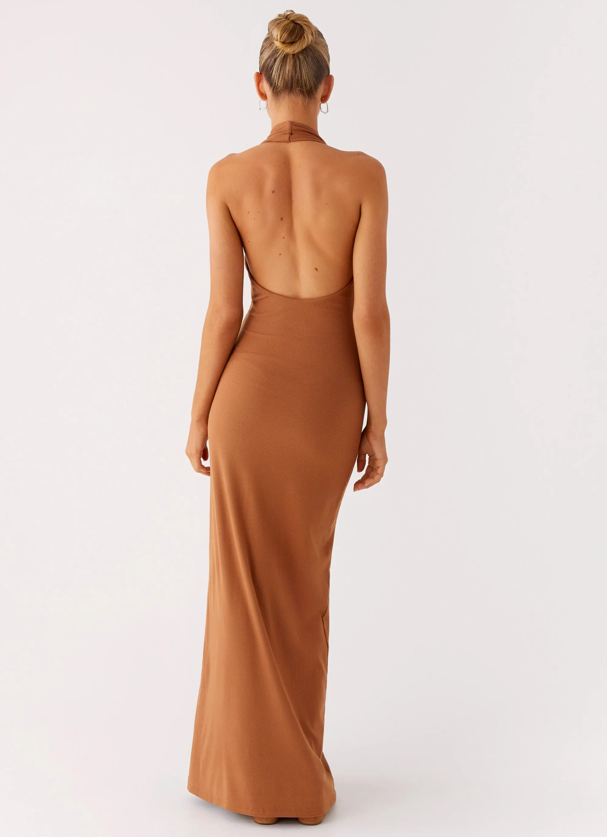 Plunge For You Maxi Dress - Tan Artistic Design hypoallergenic