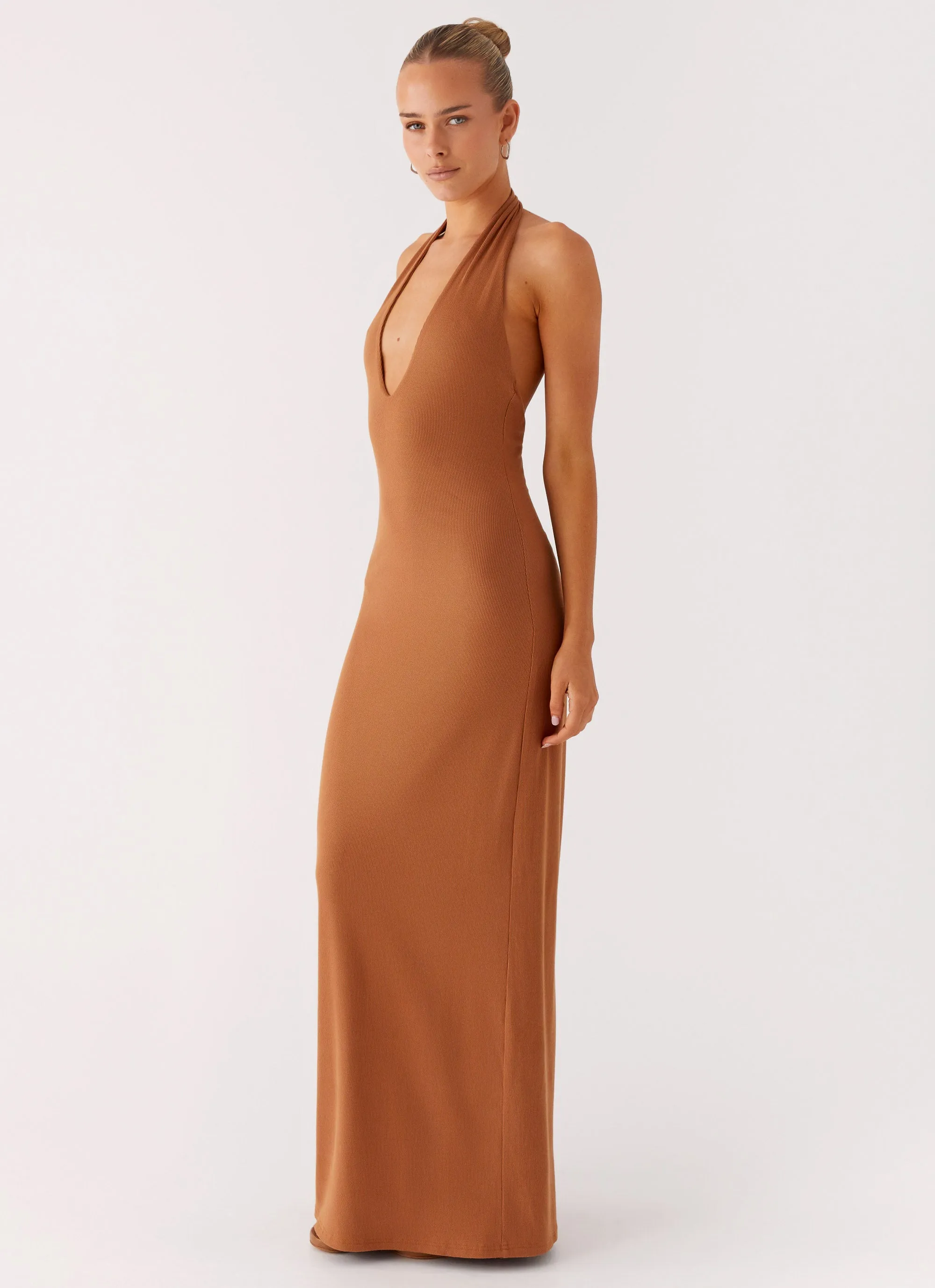 Plunge For You Maxi Dress - Tan Comfort-First