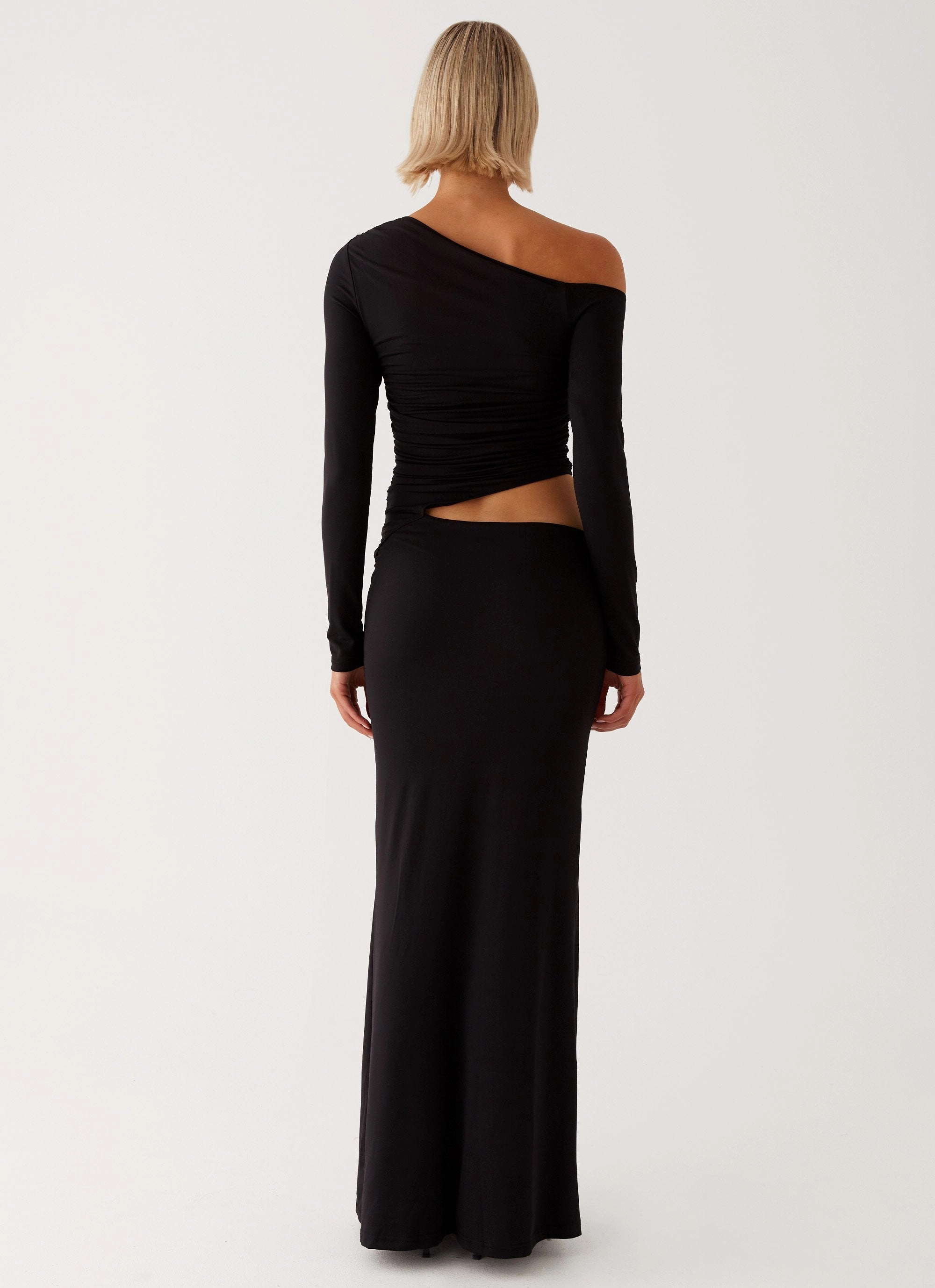 Good Vibrations Maxi Dress - Black V-Neck Day To Night