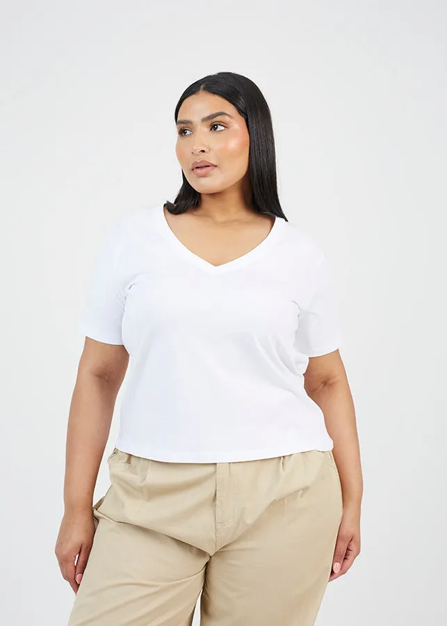 PLUS BASIC V-NECK T-SHIRT