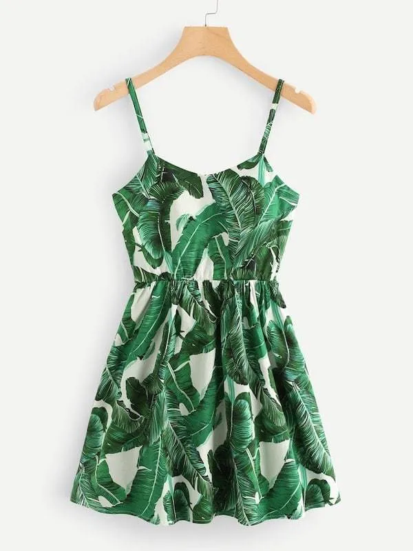 Plus Floral Print Cami Dress