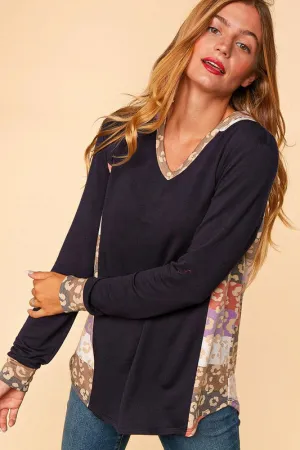 PLUS MULTI LEOPARD COLOR BLOCK PULLOVER HOODIE