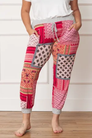 Plus Quilted Print Joggers