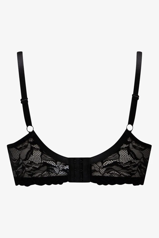 Plus Size 2 Pack Lace Balconette Bras Black & Pink