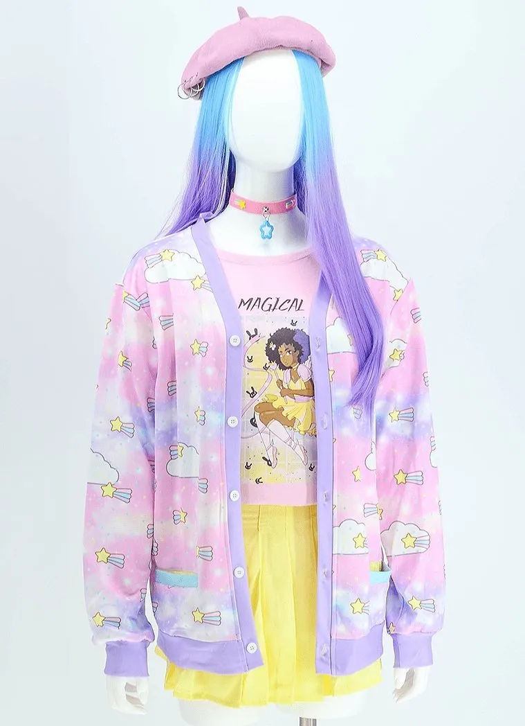 Plus Size Baby Star Kawaii Cardigan Sweater