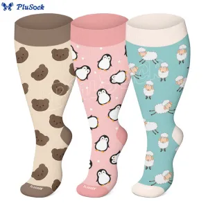 Plus Size Bear Penguin Sheep Compression Socks