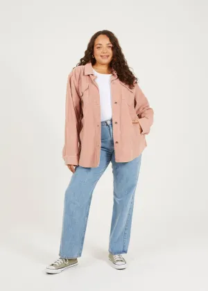 PLUS SIZE BUTTON THROUGH CORDUORY SHACKET