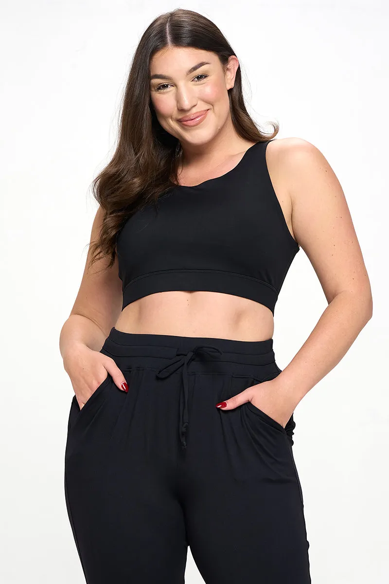 Plus Size Caged Back Active Sports Bra