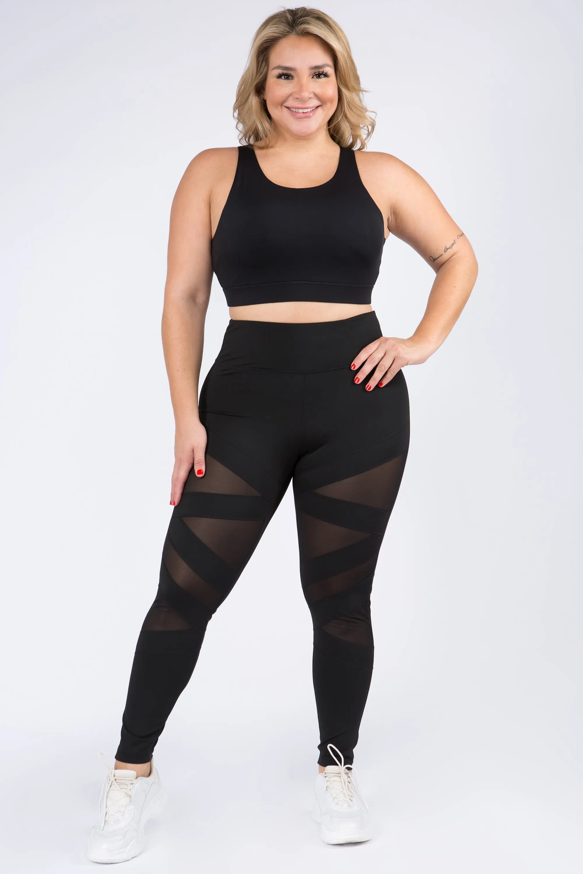 Plus Size Caged Back Active Sports Bra