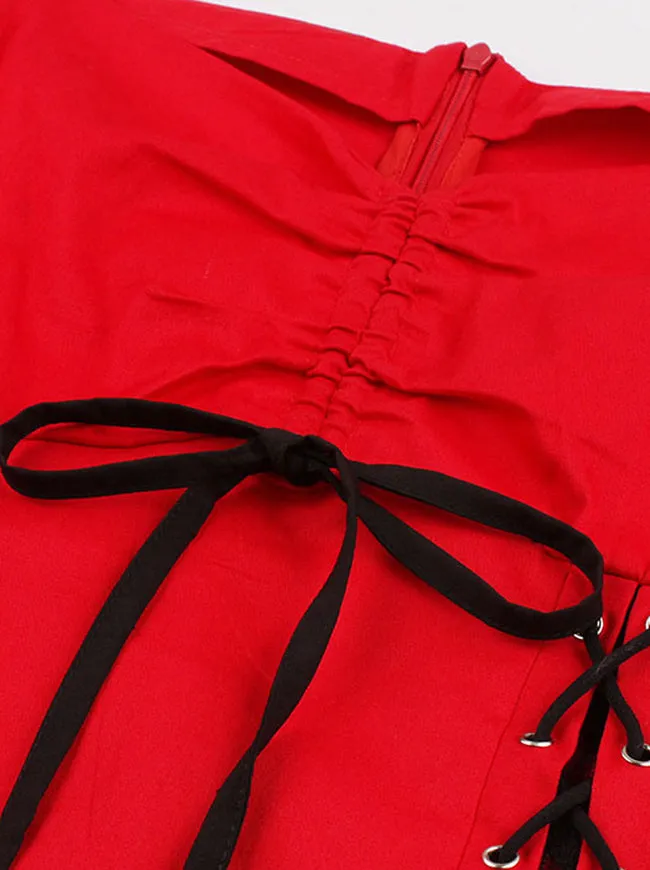 Plus Size Casual Short Sleeve Juniors Dress for Christmas