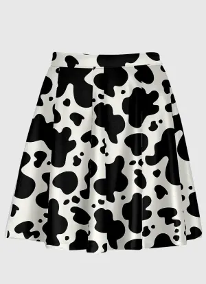 Plus Size Cow Pattern Skirt